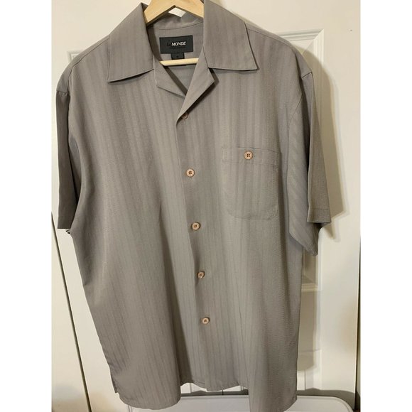 LeMonde Mens Button-Up Shirt‎ Stone Gray Sz M - Picture 3 of 7